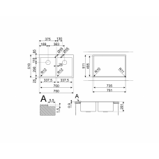Мойка SMEG VR12S3434RS